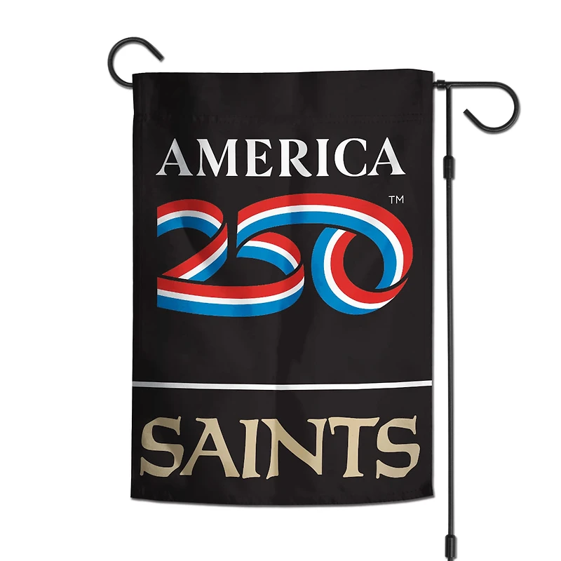 Drapeau de jardin double face WinCraft New Orleans Saints 12" x 18" America 250