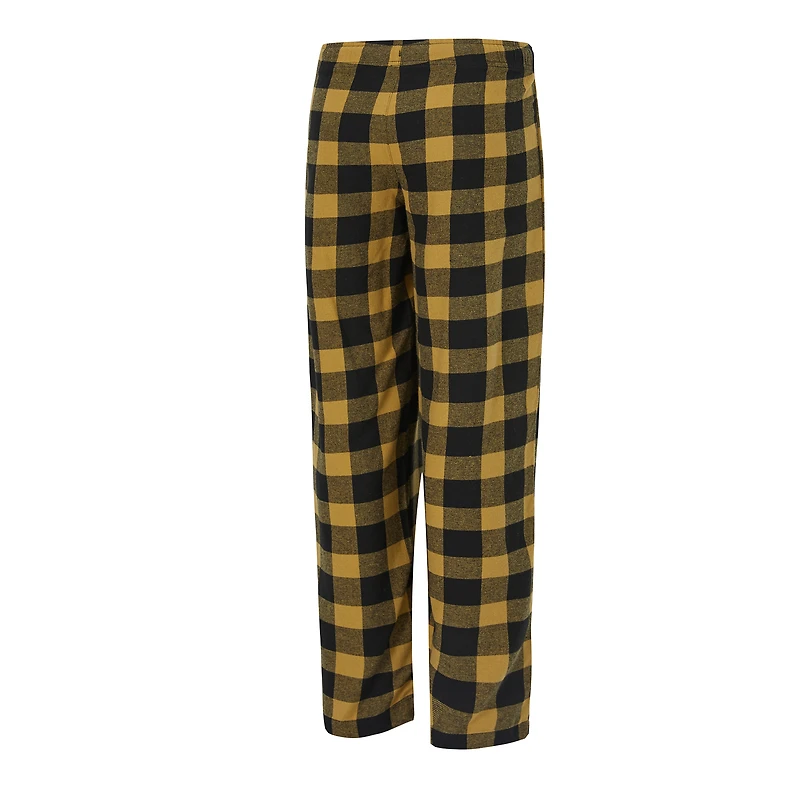 Ensemble pyjama en flanelle noir/or pour femme Concepts Sport New Orleans Saints Avondale avec t-shirt et pantalon