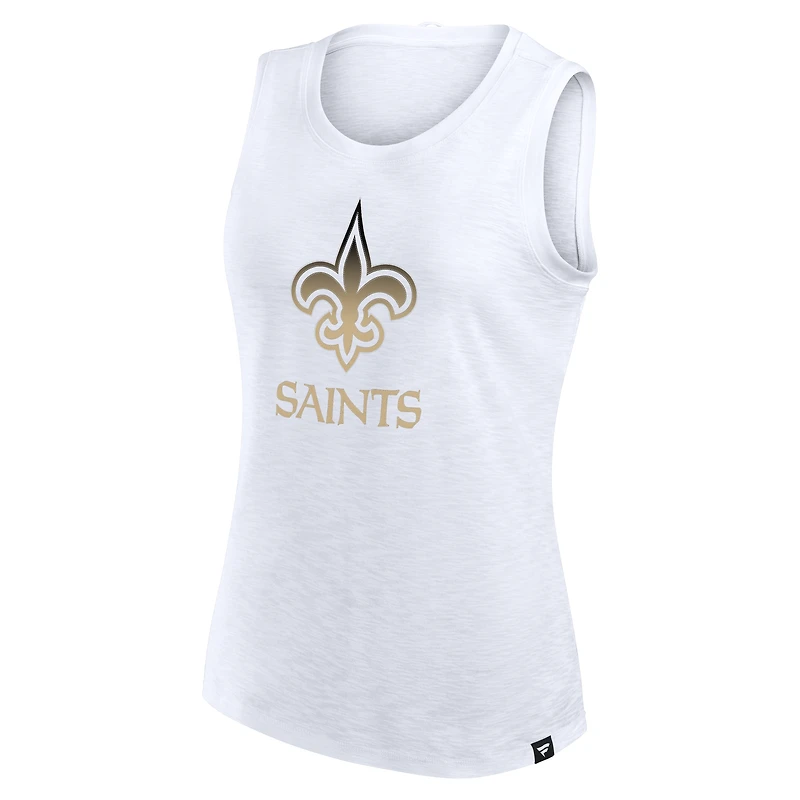 Women's Fanatics  White New Orleans Saints Slub Tank Top