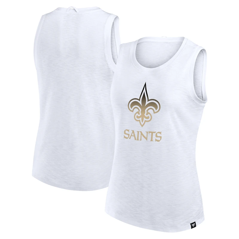 Women's Fanatics  White New Orleans Saints Slub Tank Top