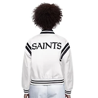 Women's Starter  Cream New Orleans Saints Full Count Full-Snap Satin Jacket