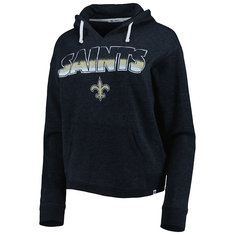 Sweat à capuche encolure crantée Kennedy New Orleans Saints '47 noir pour femme