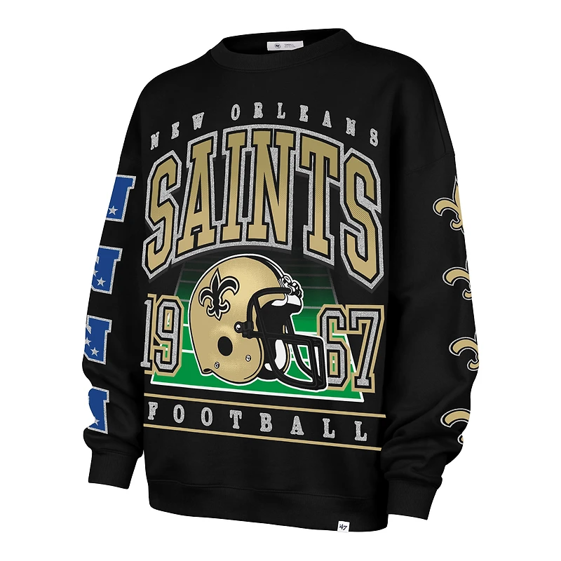 Sweat-shirt oversize noir « 47 » des Saints de la Nouvelle-Orléans pour femme