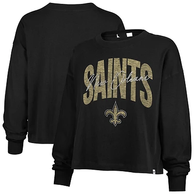T-shirt court à manches longues noir '47 New Orleans Saints Muse Sydney pour femme