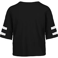 Women's '47 Black New Orleans Saints Premier Scout Cropped V-Neck T-Shirt