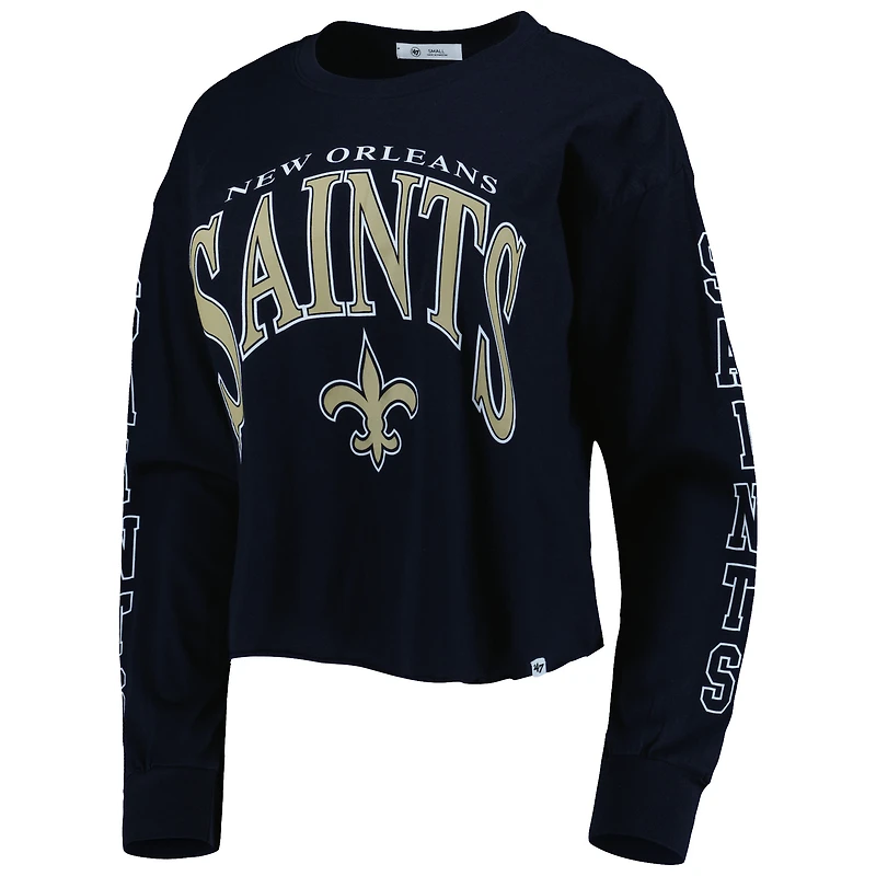 T-shirt court à manches longues '47 New Orleans Saints Skyler Parkway pour femme