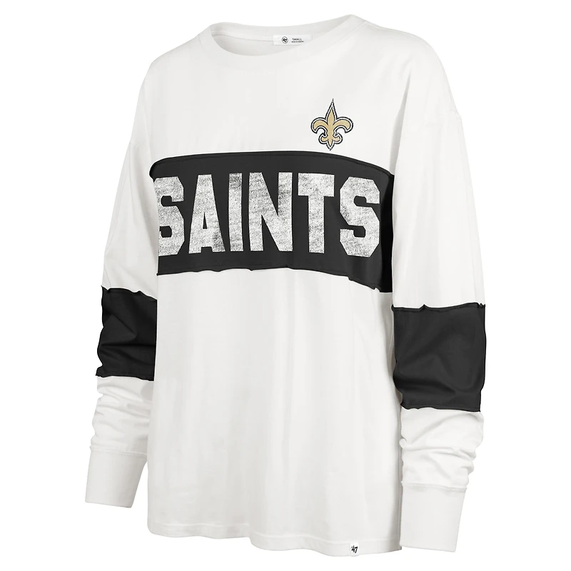 T-shirt à manches longues Taylor '47 Cream New Orleans Saints pour femme