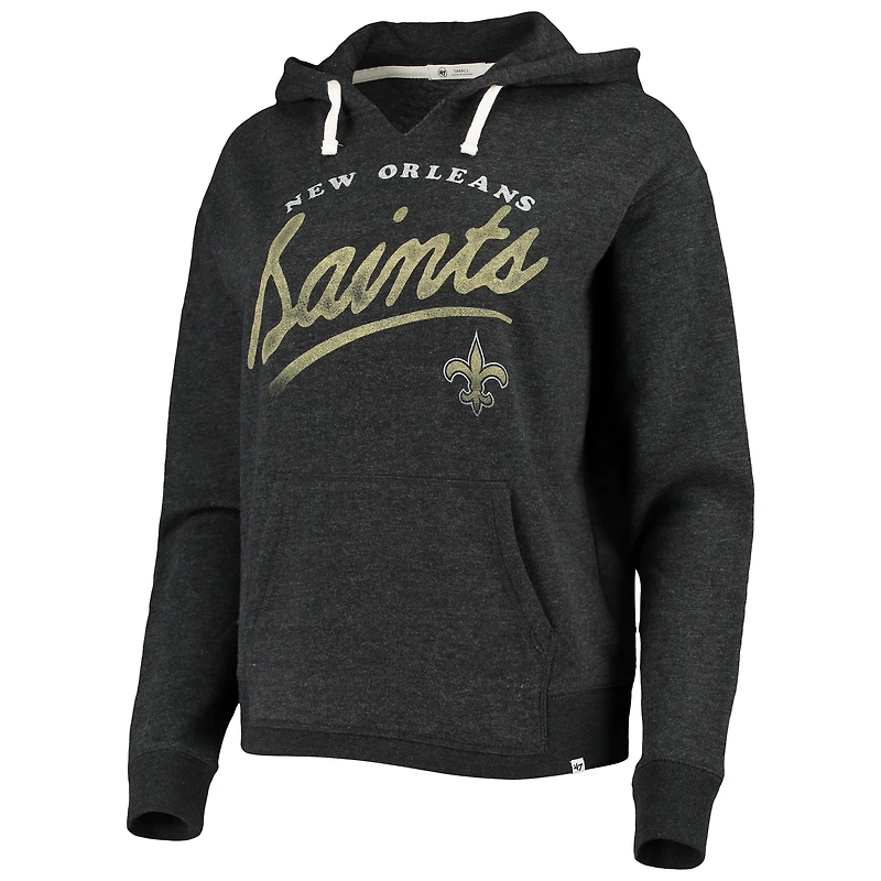 Sweat à capuche '47 Heather Charcoal New Orleans Saints Cross Script Emerson pour femme