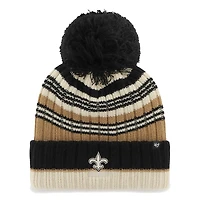 Women's '47 Natural New Orleans Saints Barista Cuffed Knit Hat with Pom