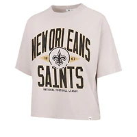 Women's '47 Natural New Orleans Saints Cropped Windthrow Ravine T-Shirt