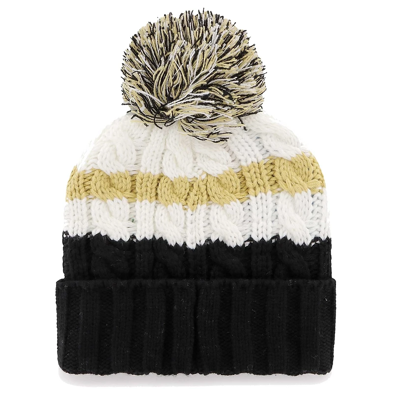 Bonnet en tricot à revers Ashfield '47 blanc des Saints de la Nouvelle-Orléans pour femmes avec pompon