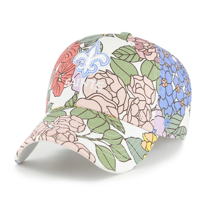 Women's '47 White New Orleans Saints Florentina Clean Up Adjustable Hat