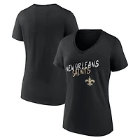Women's Black New Orleans Saints Hustle V-Neck T-Shirt