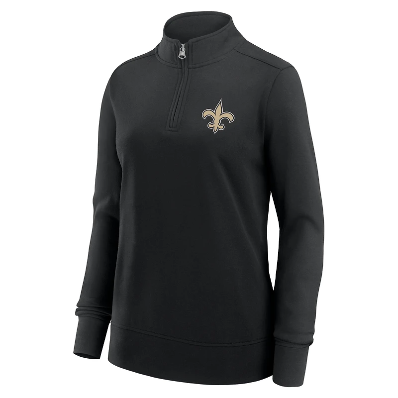 Women's Black New Orleans Saints Velocity Quarter-Zip Jacket