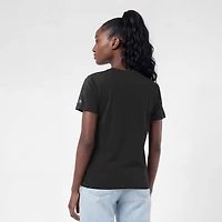 T-shirt noir Champion pour femmes avec logo des Saints de la Nouvelle-Orléans