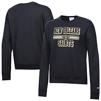 Sweat-shirt en polaire Powerblend noir Champion pour femme, modèle New Orleans Saints.