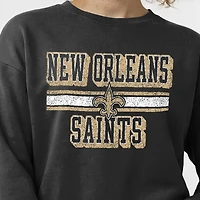 Women's Champion  Black New Orleans Saints Powerblend Fleece Sweatshirt