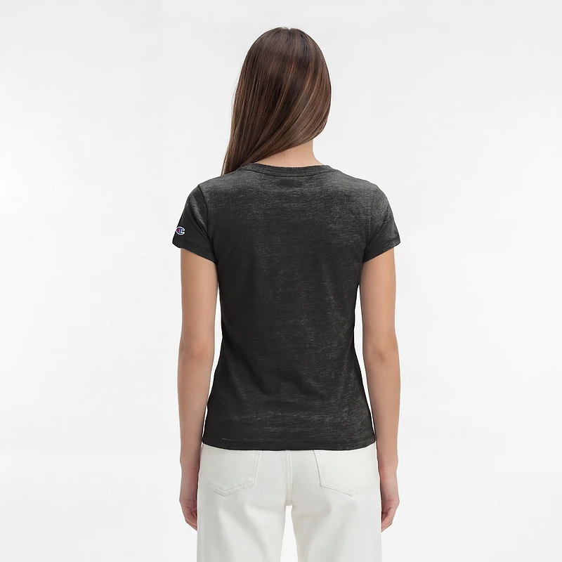 Women's Champion Black New Orleans Saints Triumph Tri-Blend V-Neck T-Shirt