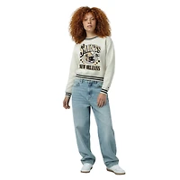 Women's Champion  Cream New Orleans Saints Reverse Weave Fleece Sweatshirt