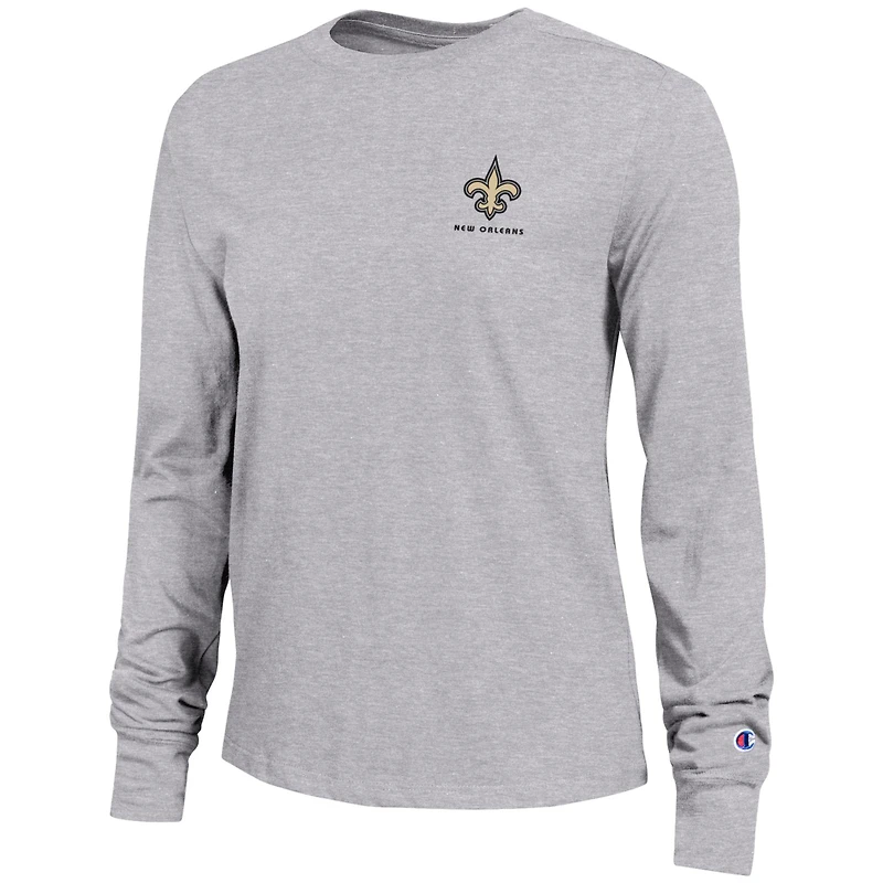 T-shirt à manches longues Core New Orleans Saints, championne féminine, gris chiné