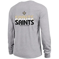 T-shirt à manches longues Core New Orleans Saints, championne féminine, gris chiné