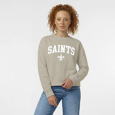 Women's Champion  Light Brown New Orleans Saints Powerblend Cocoa Butter Fleece Sweatshirt