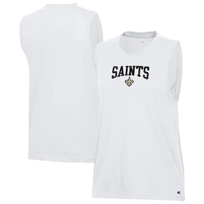 Women's Champion  White New Orleans Saints Muscle Tank Top