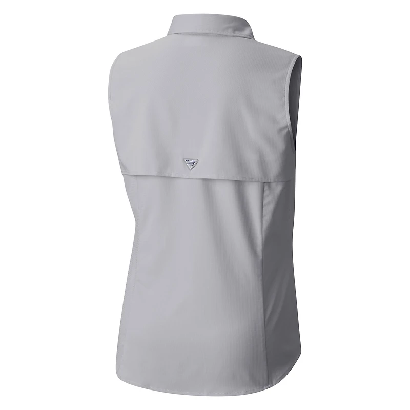 Women's Columbia  Gray New Orleans Saints PFG Tamiami Omni-Shade Sleeveless Button-Up Shirt