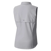 Women's Columbia  Gray New Orleans Saints PFG Tamiami Omni-Shade Sleeveless Button-Up Shirt