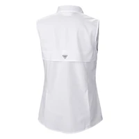 Chemise boutonnée sans manches Columbia New Orleans Saints PFG Tamiami Omni-Shade pour femme, blanche