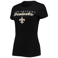 Ensemble t-shirt et pantalon Concepts Sport pour femme avec logo New Orleans Saints noir/doré