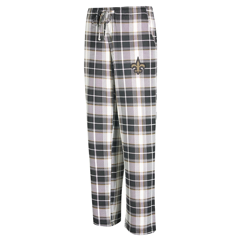Women's Concepts Sport Black New Orleans Saints Ashford Plaid Knit Pants