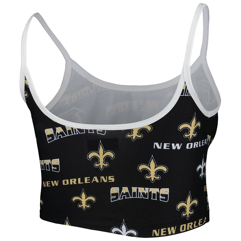 Women's Concepts Sport  Black New Orleans Saints Breakthrough Allover Knit Lounge Bralette