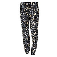 Ensemble de nuit pour femme Concepts Sport Black New Orleans Saints avec t-shirt à manches longues et pantalon couleur châtain