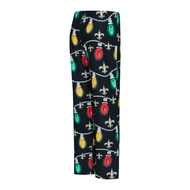 Women's Concepts Sport  Black New Orleans Saints Garland Knit Raglan Long Sleeve Top & Pants Set