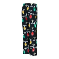 Women's Concepts Sport  Black New Orleans Saints Garland Knit Raglan Long Sleeve Top & Pants Set