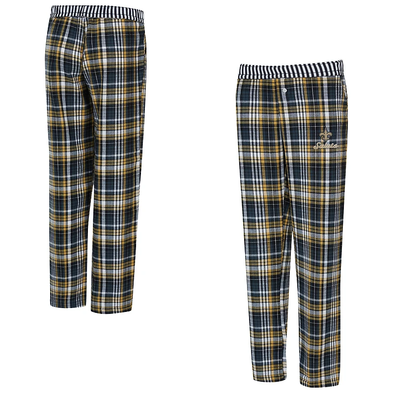 Women's Concepts Sport  Black New Orleans Saints Laney Plaid Tri-Blend Pants