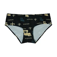 Culotte en tricot à imprimé mosaïque intégral Concepts Sport Black New Orleans Saints pour femme