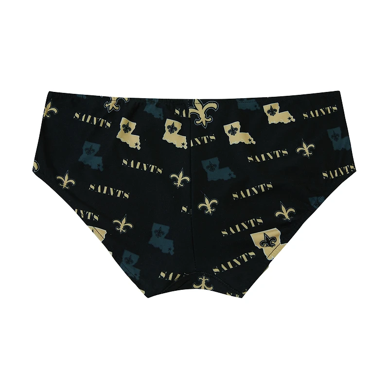 Culotte en tricot à imprimé mosaïque intégral Concepts Sport Black New Orleans Saints pour femme