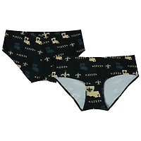 Culotte en tricot à imprimé mosaïque intégral Concepts Sport Black New Orleans Saints pour femme