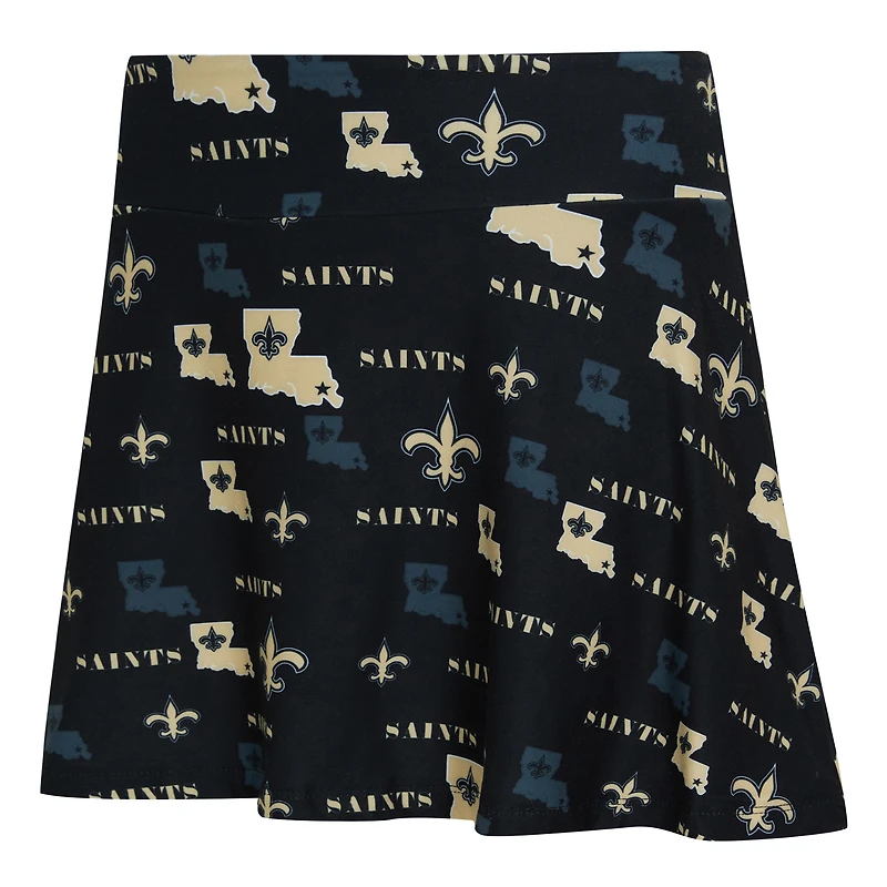 Women's Concepts Sport Black New Orleans Saints Mosaic Allover Print Skort