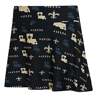 Women's Concepts Sport Black New Orleans Saints Mosaic Allover Print Skort