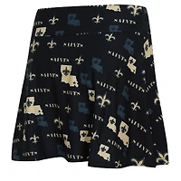 Women's Concepts Sport Black New Orleans Saints Mosaic Allover Print Skort
