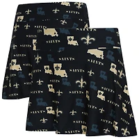 Jupe-short Concepts Sport noire à imprimé mosaïque des Saints de la Nouvelle-Orléans pour femme