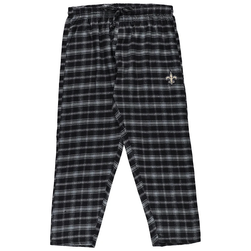 Women's Concepts Sport Black New Orleans Saints Plus Badge T-Shirt & Flannel Pants Sleep Set