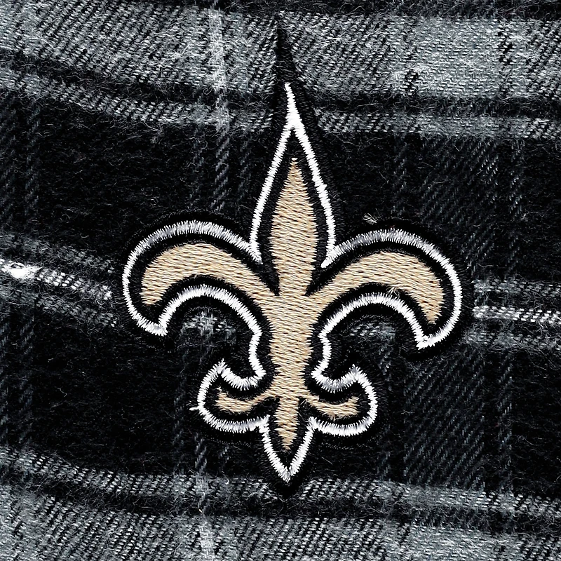 Women's Concepts Sport Black New Orleans Saints Plus Badge Top & Flannel Pants Sleep Set