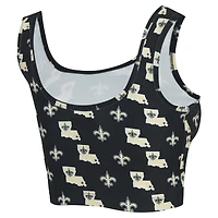 Women's Concepts Sport Black New Orleans Saints Record Allover Print Bralette