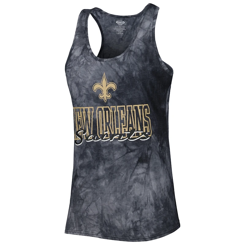 Women's Concepts Sport Charcoal New Orleans Saints Billboard Scoop Neck Racerback Tank and Shorts Sleep Set