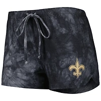 Ensemble pyjama Concepts Sport pour femme, couleur anthracite, motif New Orleans Saints : débardeur dos nageur à col rond et short.