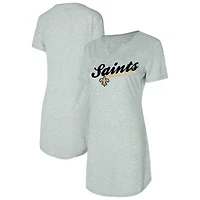 Women's Concepts Sport Gray New Orleans Saints Petition Knit Nightshirt